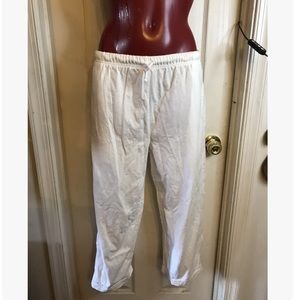LL Bean 100% Cotton Relaxed Fit Pull-On Crop Pants Size SMALL W. DRAWSTRING